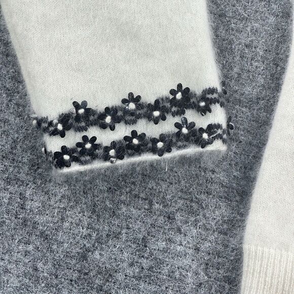 Vintage 90s Urban Outfitter Mohair Sweater Women Medium Cream Cardigan Coquette - Picture 5 of 14